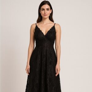 Elegant Black Lace Maxi Dress size 12